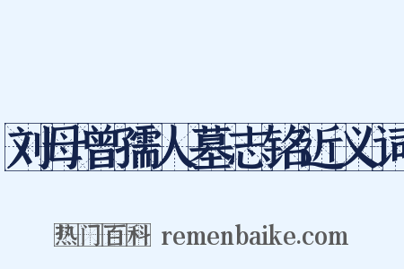 刘母曾孺人墓志铭近义词是什么意思的图片